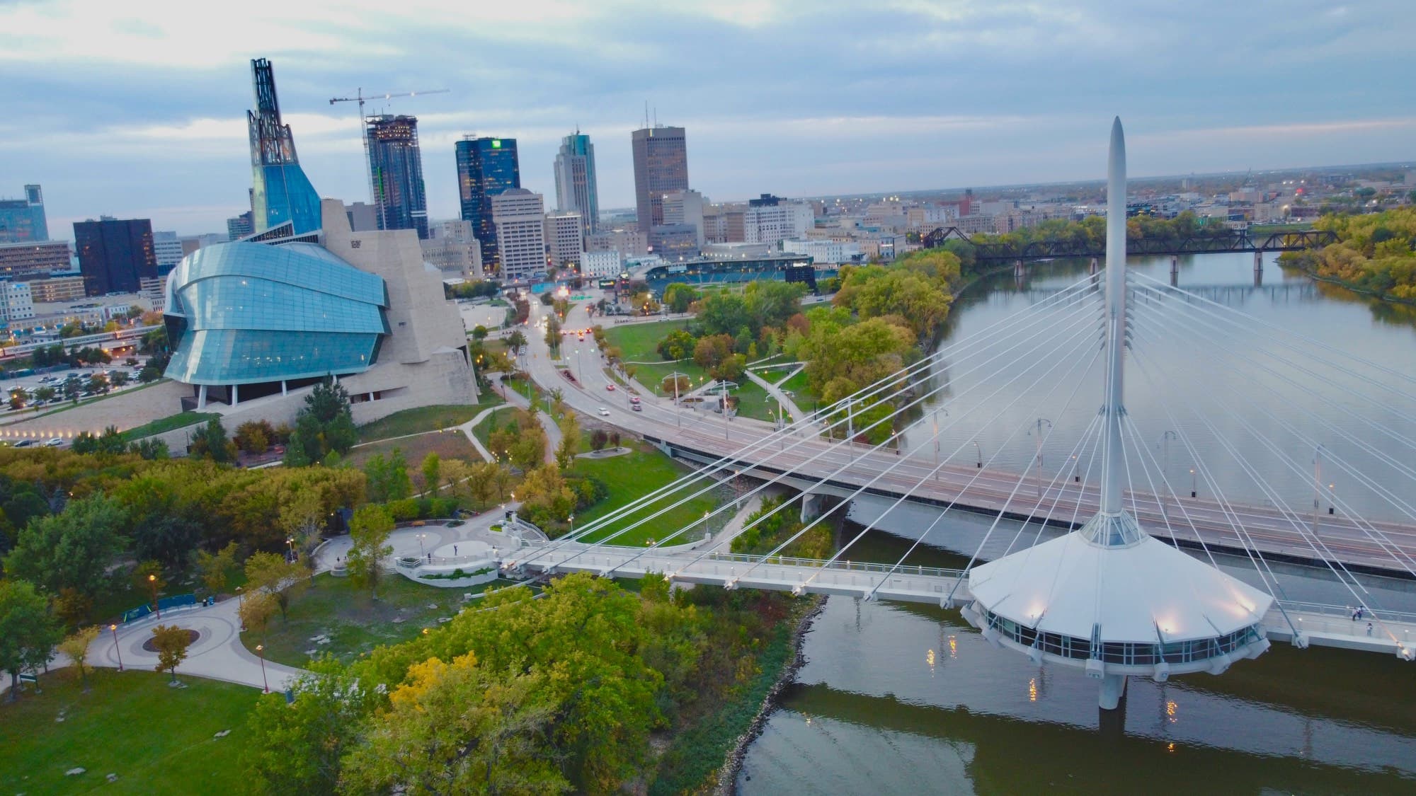 Winnipeg skyline and the Red River