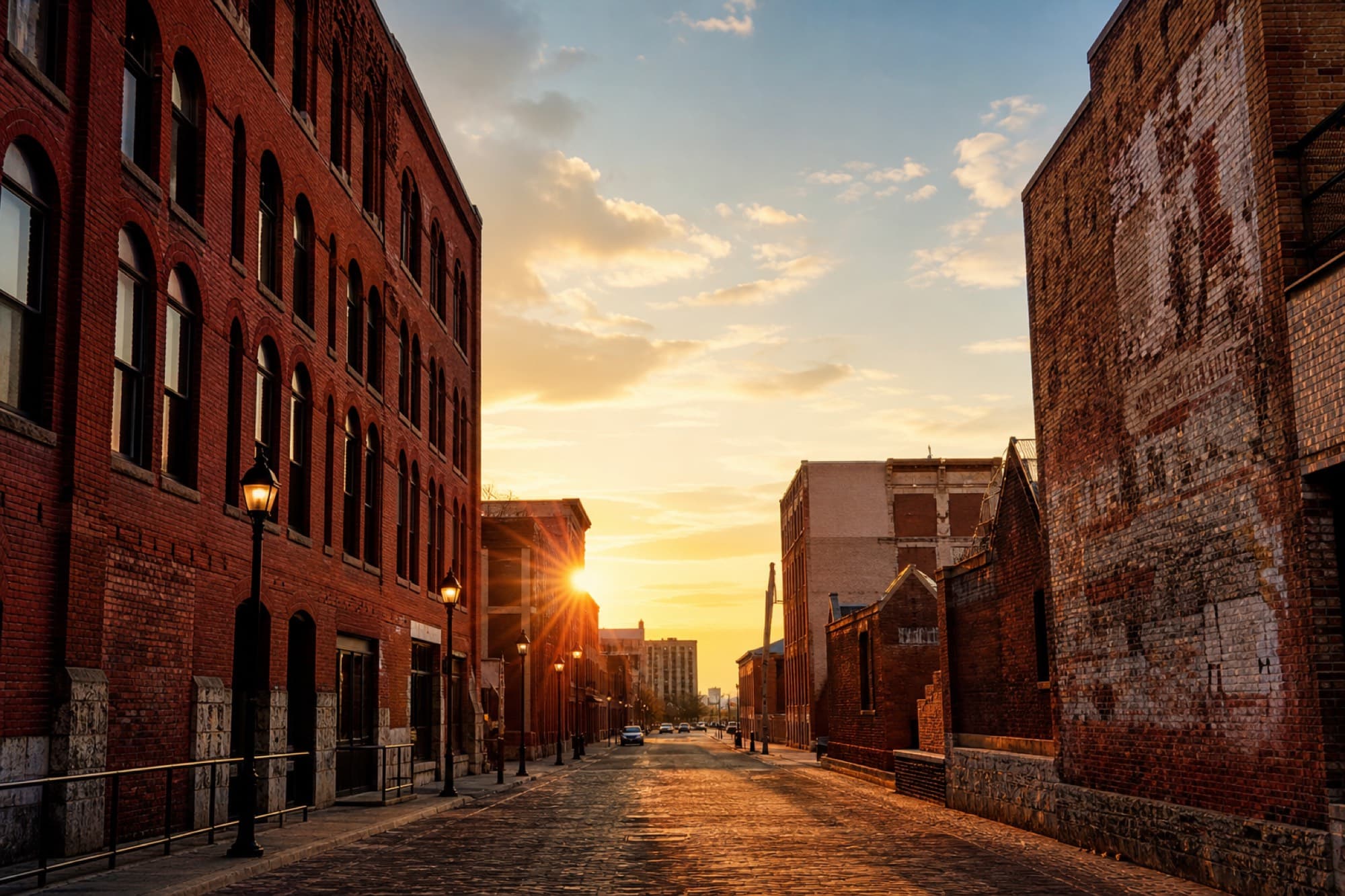 Historic brick warehouses in Winnipeg's Exchange District