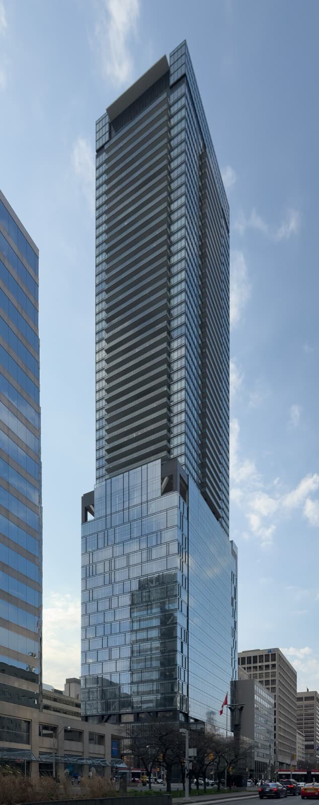 The Residences of 488 University Avenue tower above University Avenue in Toronto