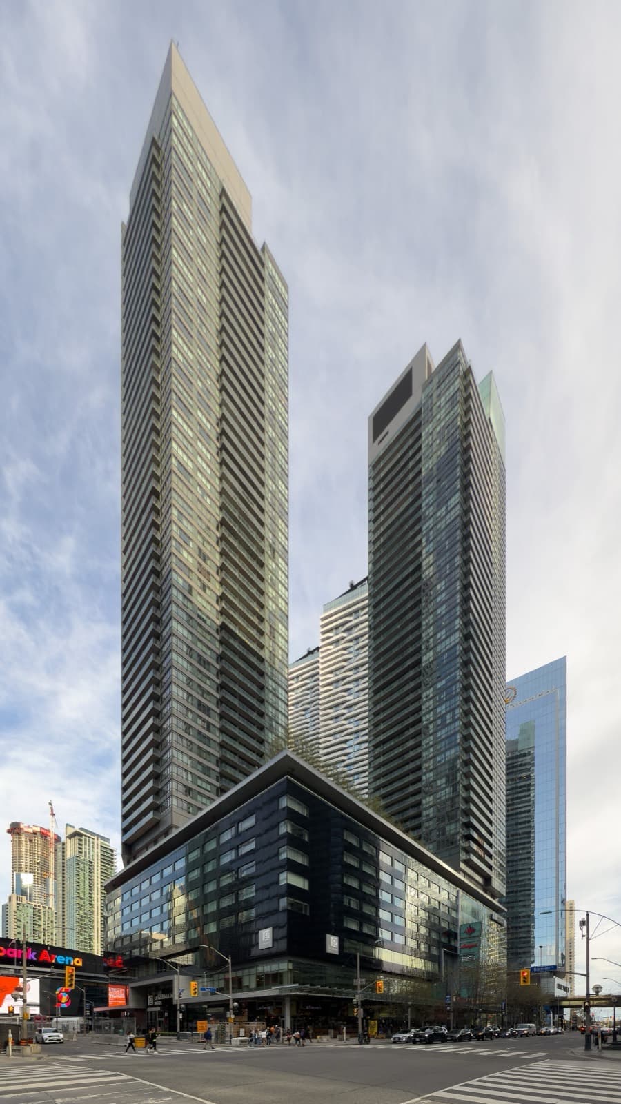 The Maple Leaf Square condominium towers on Bremner Boulevard in Toronto