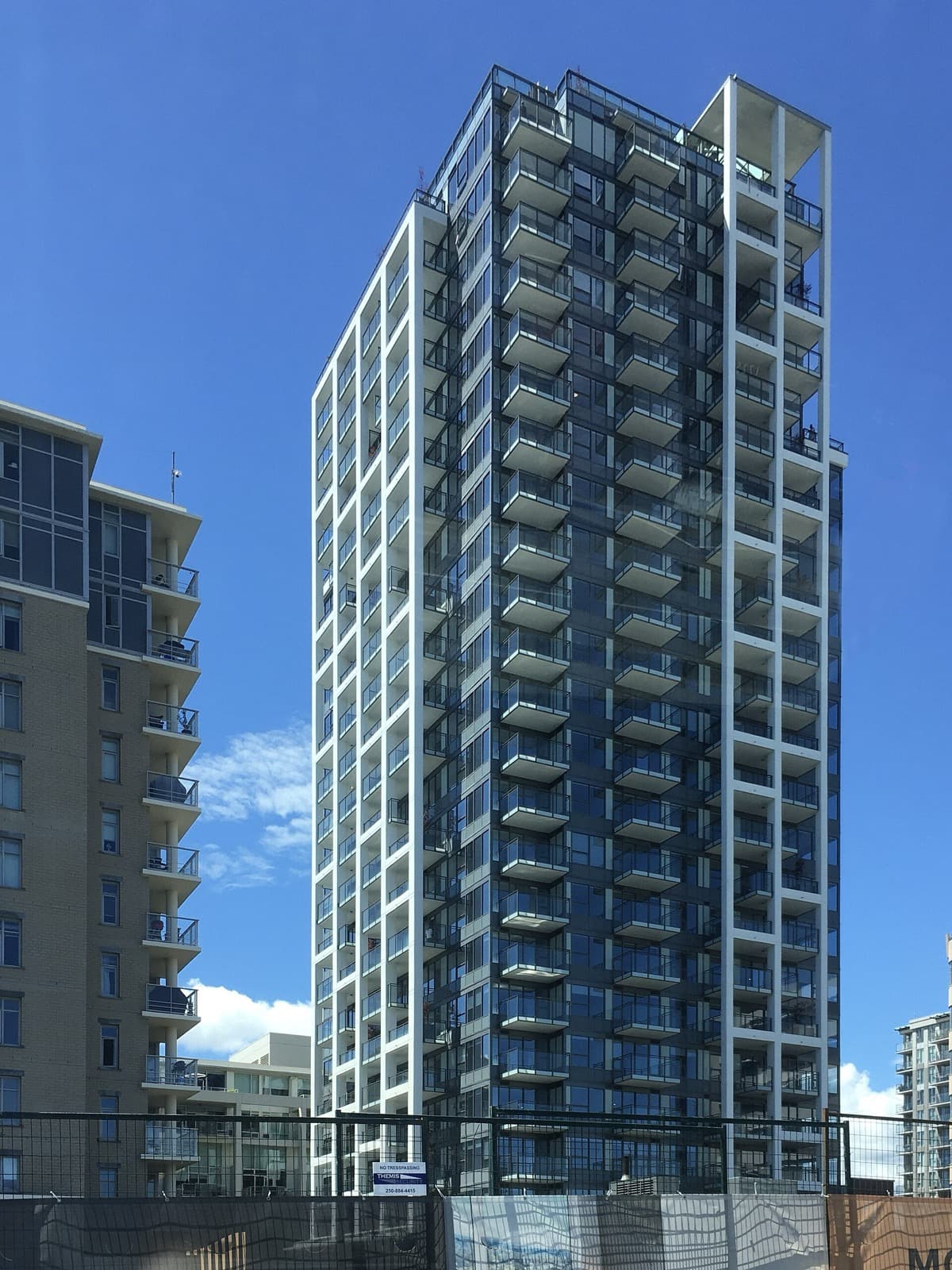 Hudson Place One, a slim 25-storey glass and concrete condo tower in downtown Victoria